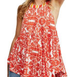 Free People NWT  Mimi Halter Tunic Tank Top in Lavender Combo Women’s Size Medium Photo 0