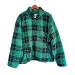 Aerie OFFLINE Green Black Plaid Quarter Zip Fleece Pullover XXL/TTG Photo 8