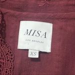MISA Los Angeles Misa Women’s Size XS Burgundy Maroon Lace Cotton Gauze Ruffled Cap Sleeve Shirt Photo 4