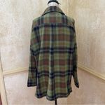 Free People  We The Free Izzy Cargo Jacket plaid oversized Shacket Shirt Green M Photo 9