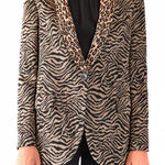 Pinko women's Animal print blazer size 2 Black Photo 0