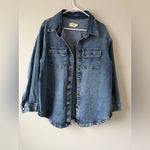 Terra & Sky  Denim Flannel Shacket Jean Jacket Hippie Boho Oversized Size 0X 14W Photo 1