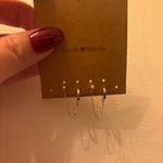 Brandy Melville white mini pearl silver Earrings Photo 1