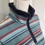 Bit Bridle Pullover Womens Medium Blue Striped Fleece 1/4 Zip Sweater Large Photo 1