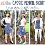 LuLaRoe | Cassie Pencil Skirt Navy/Red Stripes Photo 6