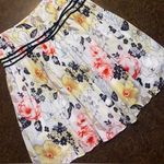 Lapis Ribbon Lined Floral Full Knee Length Skirt Photo 0