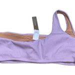 J.Crew New  Lilac Purple Textured One Shoulder Bikini Swim Bathing Suit Top 2X Photo 4