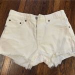 Levi's 501 Original Fit Levi’s Premium High Rise Women’s White Cutoff Denim Shorts Photo 3