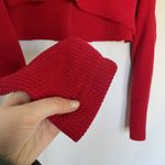 Cotton On red cropped sweater women's size medium casual top winter style bright Photo 2
