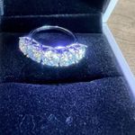 Secretalk Moissanite Silver 5 Stone Engagement Wedding Ring Size 8 SKU#J24120 Photo 5