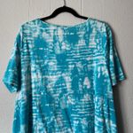 Jones New York Top Womens 1X Tie Dye Shark Bite Hem Stretch Cotton Breathable Photo 6