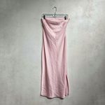 Urban Outfitters  Pink Satin Strapless Midi Dress Sz M Photo 1
