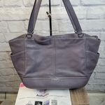 Coach F23284 Carrie Purple Grey Pebble Leather Park Tote w/COA Photo 12