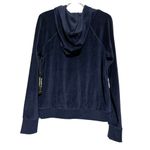 Bebe Sport Women's Navy Blue Velour‎ Rhinestone Hoodie Thumb Hole Size M Size M Photo 1