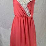 Pink Lily Wrap Coral Sundress Size Small Photo 0