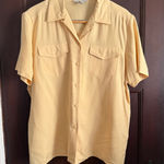 Anna and Frank 80s Vintage 100% Silk Butter Yellow Safari Camp Shirt Extra Large Size undefined Photo 0