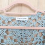 Newport News VTG Womens Crochet Cardigan Size L/XL Blue Boho Cottage Coastal Photo 4