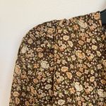 VICI  Brown Floral Smocked Long Sleeve Mini Flounce Dress Size XL Photo 2