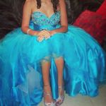 Blue beaded strapless prom dress with rhinestones Cassandra stone 4 Photo 7