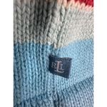 Ralph Lauren Lauren Womens Petite Small Sweater Blue Orange Cream Serape Striped Photo 10