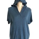 Lilla P Hooded Short Sleeve Blue Pullover Size S Photo 2