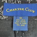 Charter Club  Floral Print Linen Blend Capri Pants Black White Size 10 Photo 7