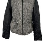 Marc New York Andrew Marc Wool Blend Tweed Vegan Leather Moto Jacket Coat Photo 4