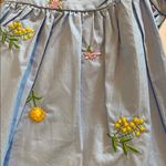 English Factory Floral Embroidered Puff Slv Babydoll Powder Blue Multi XS *flaw Photo 3