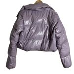 Unreal Fur Fractals Frosted Lilac Purple Cropped Puffer Jacket Size Small Photo 9