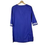 Soma Royal Blue & White Embroidered Long Sleeve Tunic Swim Cover Up XS Photo 2