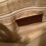 Etienne Aigner  Vintage Cream and Brown Woven Shoulder Bag Photo 2