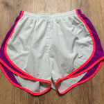 Nike | Women's Dri-Fit White Purple Neon Pink Trim Athletic Running Shorts, S Photo 0