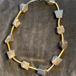 Necklace, Black stone and‎ gold tone, 23.5” long, statement piece Photo 0