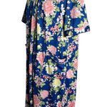 Anthony Richards Blue Floral Housecoat Pockets Medium Short Sleeve Lightweight Pink Photo 2