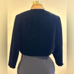 No Tag Vintage Black Velvet Bolero Button Open Modern Evening Jacket Sz 9 Photo 2