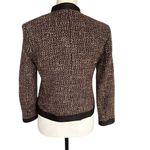 Kate Hill  Chocolate Brown Wool blend Tweed Jacket 6P Short Leather Trim Photo 1