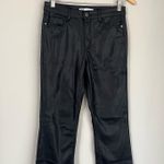 ZARA  Mini Flare Cropped Black Faux Leather Pants Size 4  Photo 2