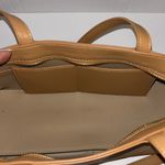 Elegant Tan Vegan Leather Tote Bag Cool Shape Very Chic❤️ Photo 5