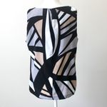 Dana Buchman Black Grey Beige Triangle Pleated Scoop Sleeveless Blouse Large Photo 2