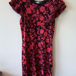 Anthropologie Eva Franco Ruffled Mini Sweater Dress Red Size L Photo 1