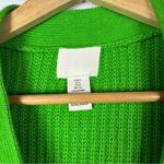 H&M  Rib Knit Lime Green Relaxed Fit Cardigan Sweater S Photo 3