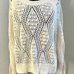 Lucky Brand Cream Open-Knit Sweater Photo 0