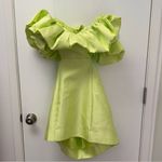 NWOT Alemais Suzi Off Shoulder Ruffle Mini Dress Sz 6 Green Chartreuse Photo 8