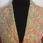 The Limited Womens  Brown Ivory Geometric Print Blazer with Pink Floral Trim XS Photo 1