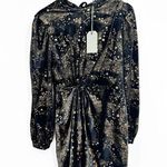 ALL SAINTS Jemima Star Black Gold Velvet Wrap Dress Size 2 NEW Photo 1
