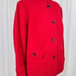 Talbots Women's  Plus Mid Length Boucle Wool Blend Coat Jacket Sz 14W Bright Red Photo 2