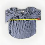 Rebecca Taylor  Womens Silk Crochet Short Sleeves Crew‎ Neck Blouse Blue  Size 4 Photo 3