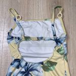 Yellow floral one piece swim suit Photo 4