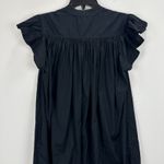 Madewell Flutter Sleeve Button Front Mini Dress Poplin Black Relaxed XS NWT Photo 12