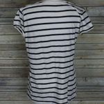 ZARA  Striped Slub Knit Tee Short Sleeves Navy Blue Photo 1